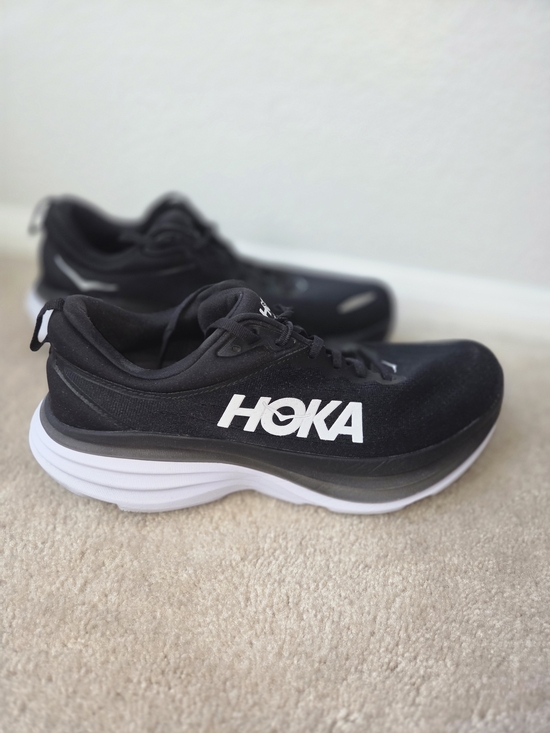 Hoka Men's Black and White Athletic Running Shoes - Picture 3 of 12